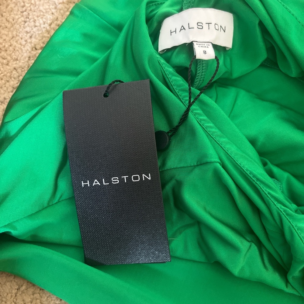 Halston Heritage Vibrant Green Halter Maxi Dress - Picture 5 of 7
